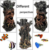 Fish Tank Decoration Tree Trunk Aquarium Statue Hollow Stump Root Terrarium Reptile Hideout Accessories Ornament for Hermit Crabs Crayfish Sucker Fish Guppy