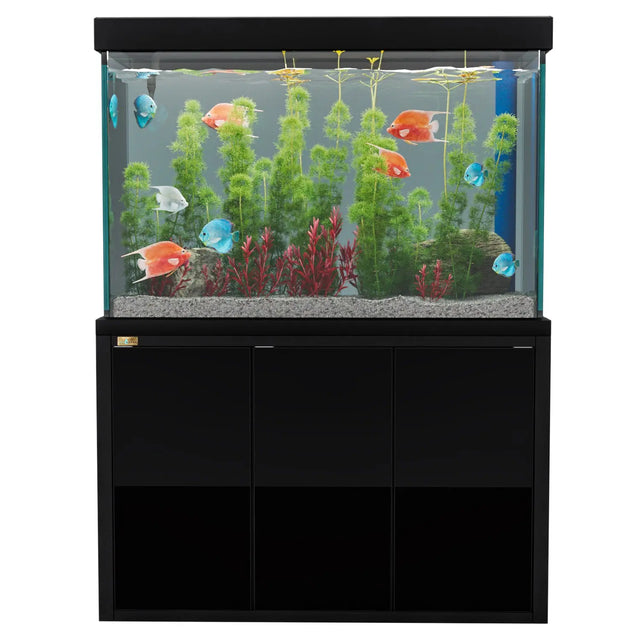Aqua Dream 175 Gallon Aquarium Set with Aluminum Cabinet, Sump Filtration System & LED Lighting