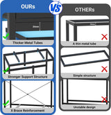 40-50 Gallon Fish Tank Stand, Aquarium Stand with Cabinet Accessories Storage, Heavy Duty Metal Frame, Reptile Terrarium Stand, 37.5" L*18.89" W Tabletop, 880LBS Capacity, Black