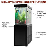 Aqua Dream 175 Gallon Aquarium Set with Aluminum Cabinet, Sump Filtration System & LED Lighting