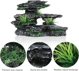 Aquarium Decor Mountain View Stone Ornament, Premium Landscape Fish Tank Decorations, Fish Tank Accessories, Ideal for Betta, Snails, Turtle, Hiding, Playing, Basking and Resting Spots