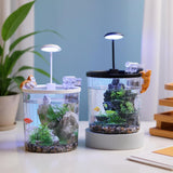 Small Fish Tank, Betta Fish Tank Kit with LED Light, Oxygen Generator, Fish Tank Starter Kits for Beta,Goldfish (Black, 1.5 Gallon)