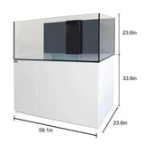 144 Gallon Aquarium with Stand, Ultra Clear Low Iron Rimless Glass Fish Tank, 41G Coral Sump Filtration System, Matte Cabinet, Plumbing Kit, Large Reef Tank for Saltwater & Freshwater Aquascaping