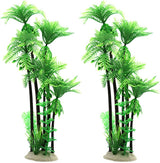 2Pcs Plastic Coconuts Tree Aquarium Plants Ornament Mini Resin Artificial Palm Tree Fish Tank Fishbowl Terrarium Decorations