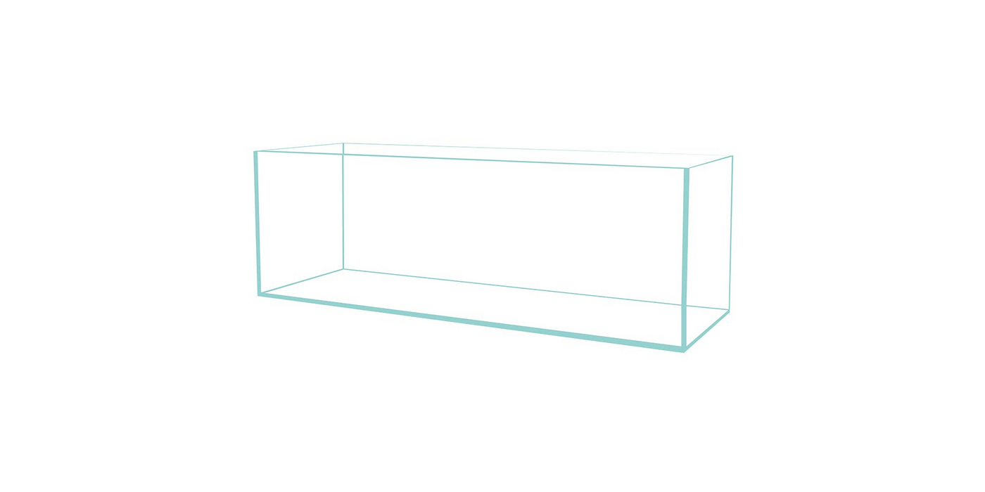 16 Gallon Long 45° Degree Low Iron Ultra Clear Bookshelf Aquarium 6mm Glass - 33.85" x 9.84" x 11"